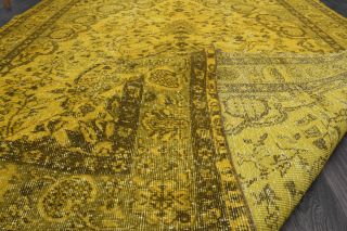 Vintage Oriental Yellow Carpet - Thumbnail